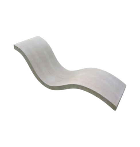 Sun Lounger, Wave, Beige, 165x60x60cm